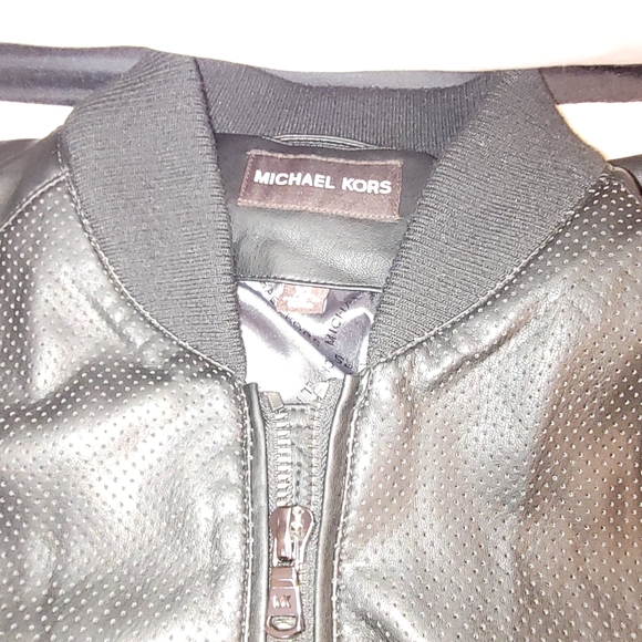 Michael Kors Faux Leather Perforated Jacket Mn Sz XL In Mint Condition - Picture 5 of 16